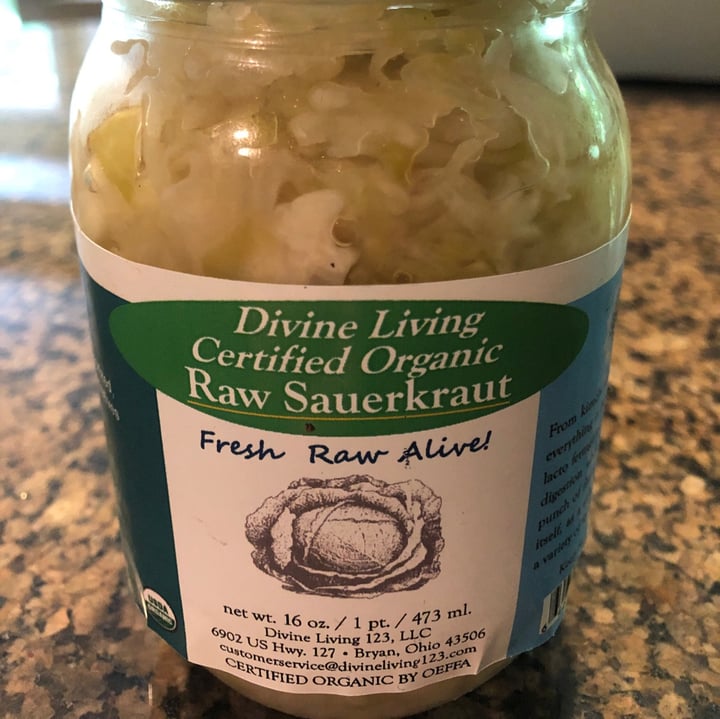 Divine living Certified organic raw sauerkraut Review abillion