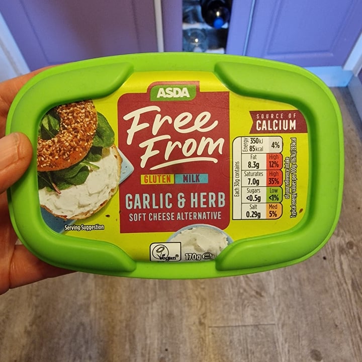 Asda Free From Coconut oil alternatives to garlic & herbs soft cheese