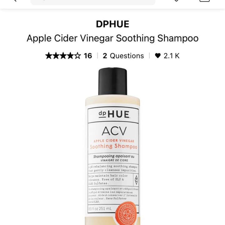 DPhue Apple cider vinegar soothing shampoo Reviews abillion
