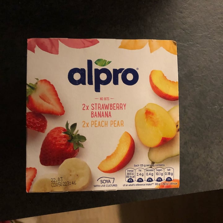 Alpro 2X Strawberry & Banana 2X Peach & Pear Yogurt Review abillion