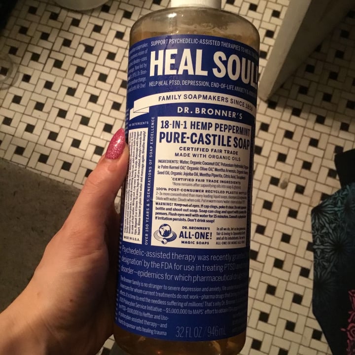 Dr. Bronner's Peppermint pure castile soap Review abillion