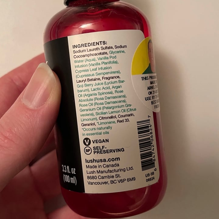 review photo of LUSH Fresh Handmade Cosmetics Rose Jam Shower Gel shared by @amyindigo on 05 Mar 2021 - review
