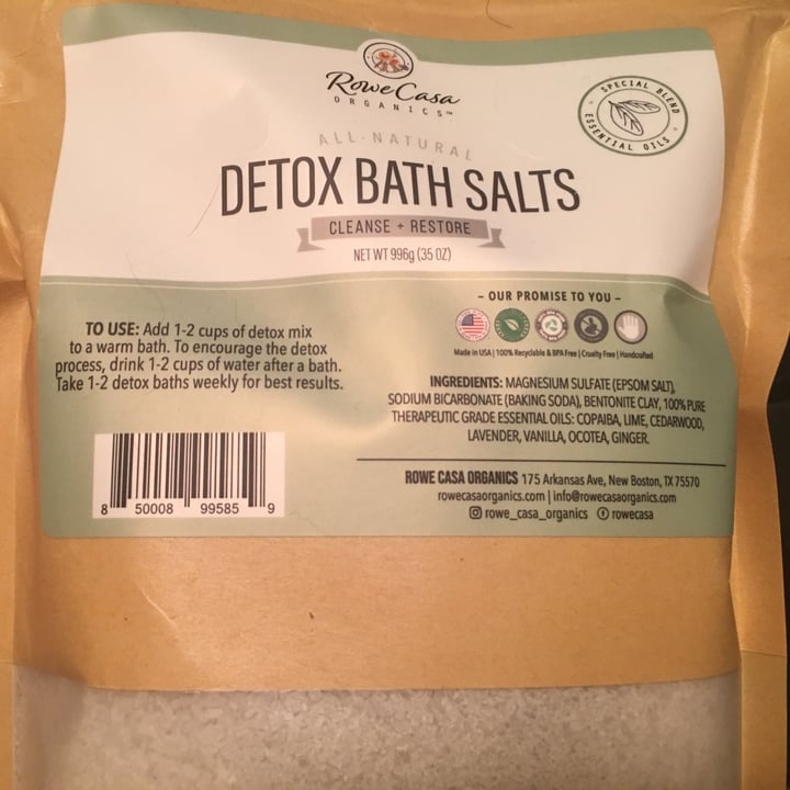Rowe Casa Organics Detox Bath Salts Reviews abillion