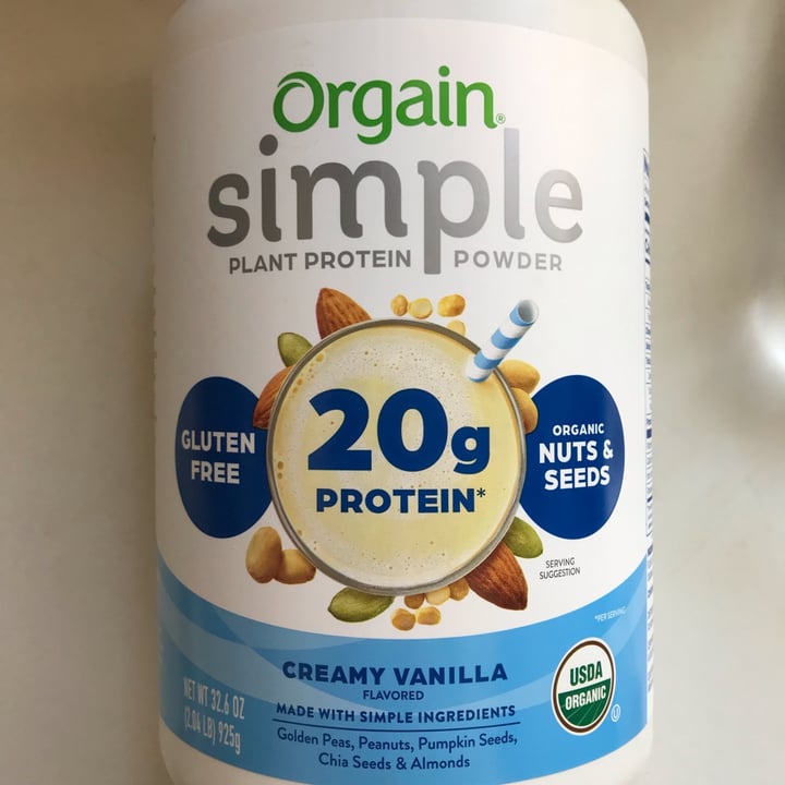 Orgain Simple Plant Protein Powder Creamy Vanilla Reviews abillion