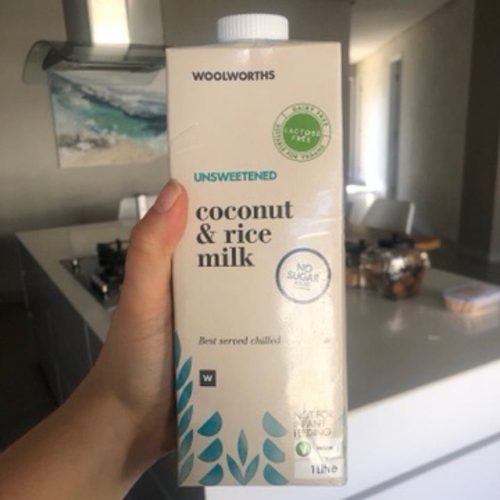 Woolworths Food Unsweetened Coconut & Rice Milk Review abillion