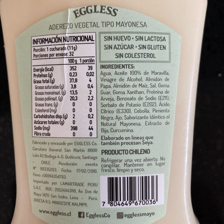 photo of Eggless Mayo de Arvejas shared by @moraviajetariana on  09 Dec 2022 - review
