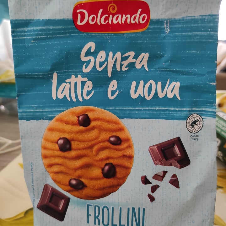 Dolciando Frollini Con Gocce di Cioccolato Fondente Senza latte e uova