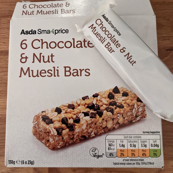 photo of ASDA 6 chocolate & nut muesli bars shared by @beccasaurus on  10 Sep 2021 - review