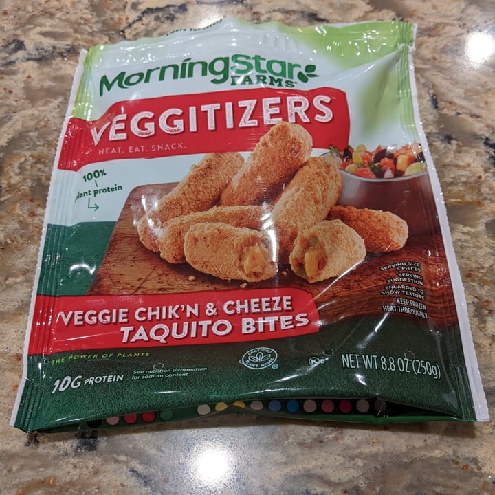 review photo of MorningStar Farms Veggitizers Veggie Chick'n And Cheese Taquito Bites shared by @veganviews on 07 Feb 2022 - review
