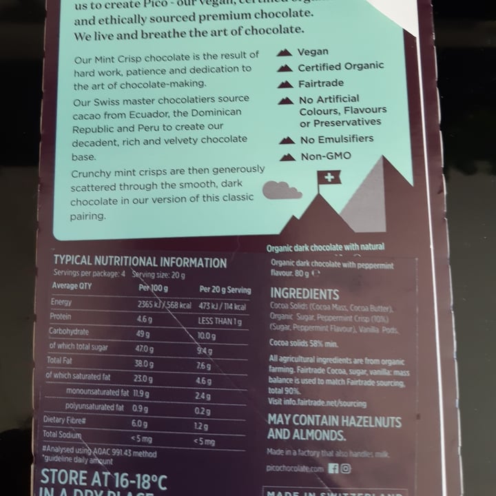 review photo of Pico Chocolate Mint Crisp shared by @jemmagrier on 28 Dec 2020 - review