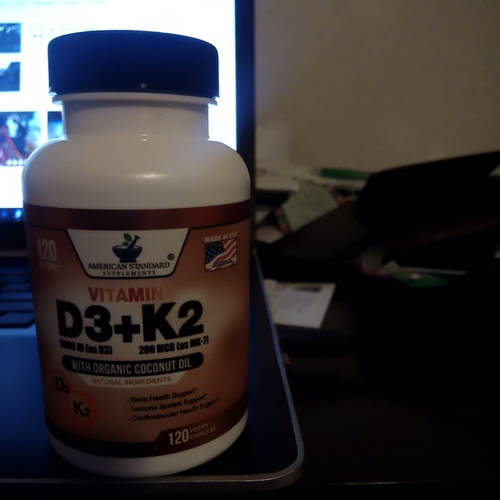 American standard supplements VITAMIN D3+K2 WITH ORGANIC COCONUT OIL