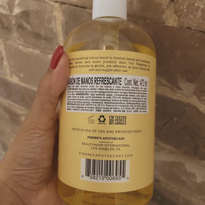 Pierre’s apothecary Hand soap tangerine + grapefruit Review abillion