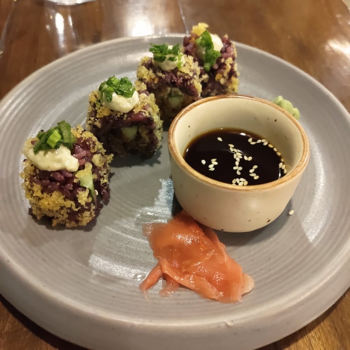 Greenr Cafe Sector 15, Gurugram, India Asparagus Tempura Sushi Review