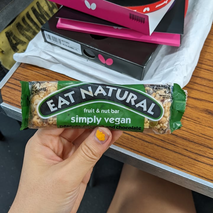 Eat natural fruit & nut bar simply vegan peanuts, coconut and chocolate