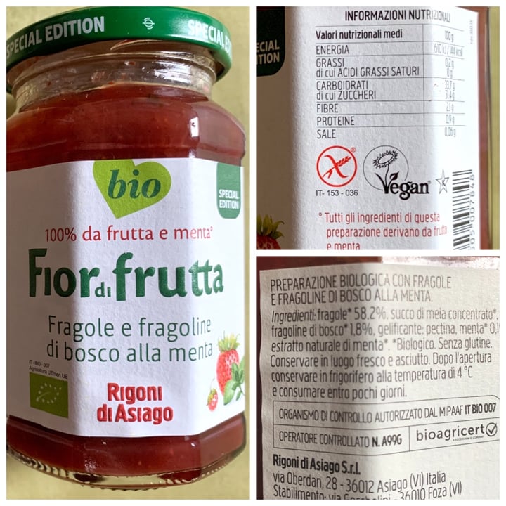 Rigoni di Asiago Marmellata di fragole e fragoline di bosco alla menta ...