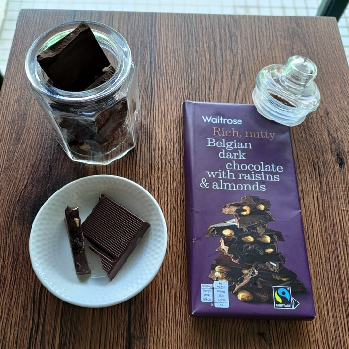 Waitrose Belgian Dark Chocolate with Raisins and Almonds Review abillion