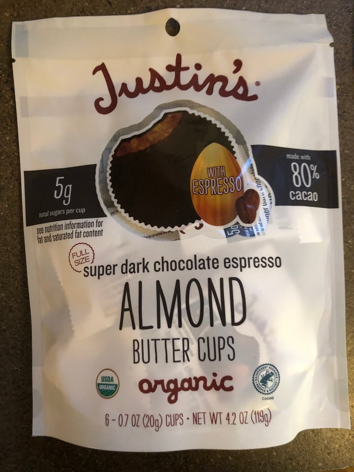 Justin's Super Dark Chocolate Espresso Almond Butter Cups Review abillion
