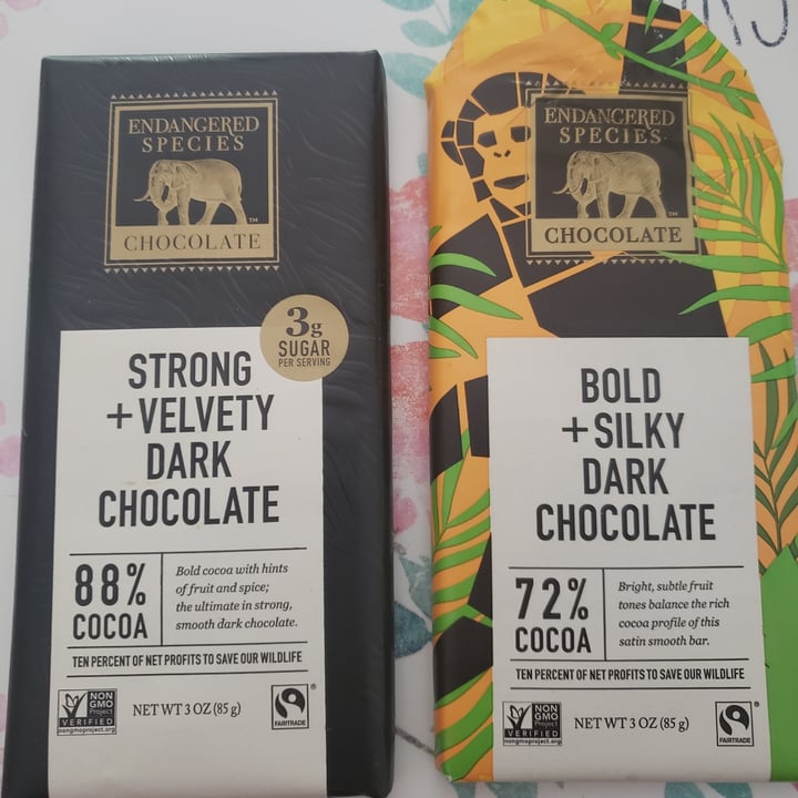 photo of Endangered Species Chocolate Bold And Silky Dark Chocolate shared by @teregami on  08 Aug 2020 - review