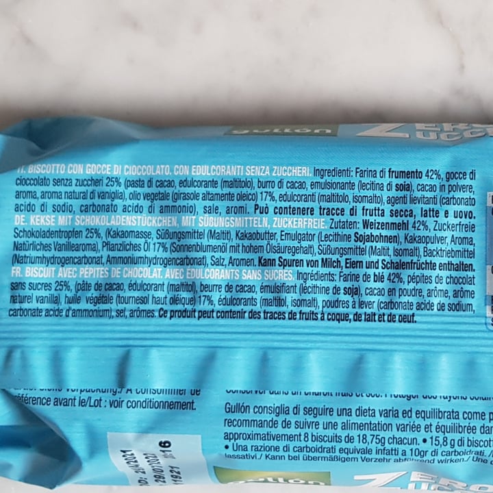 review photo of Gullón Choco Chips - Zero Zuccheri shared by @saranicosia5 on 10 Sep 2021 - review