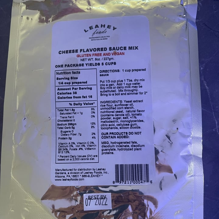 review photo of Leahey Gardens Cheese Flavored Sauce Mix shared by @jetsky on 06 Dec 2021 - review