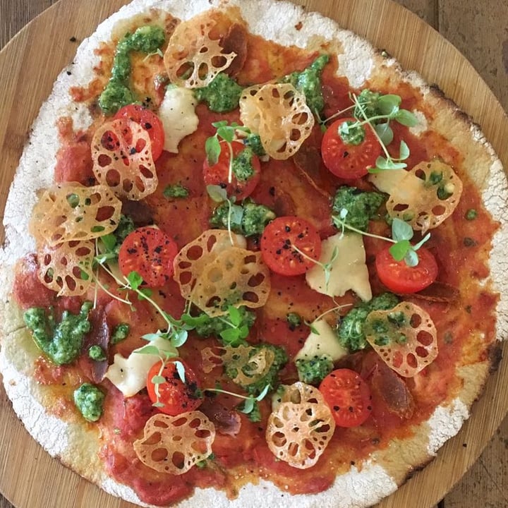 The Green Spot Barcelona, Spain Buckwheat Flour Pizza with Cashew