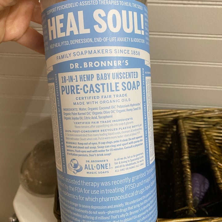 Dr. Bronner's 18 in 1 baby mild Pure castile soap Review abillion