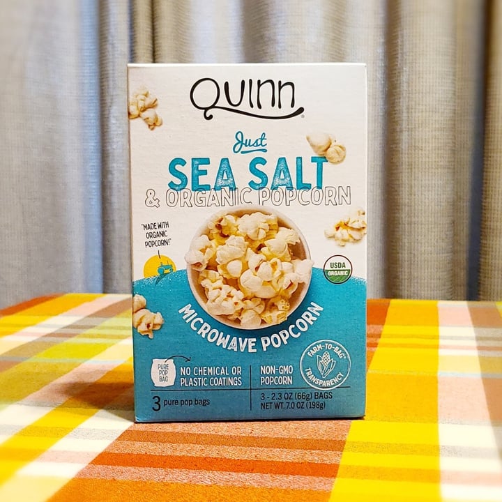 Quinn Snacks Just Sea Salt & Organic Popcorn Review abillion