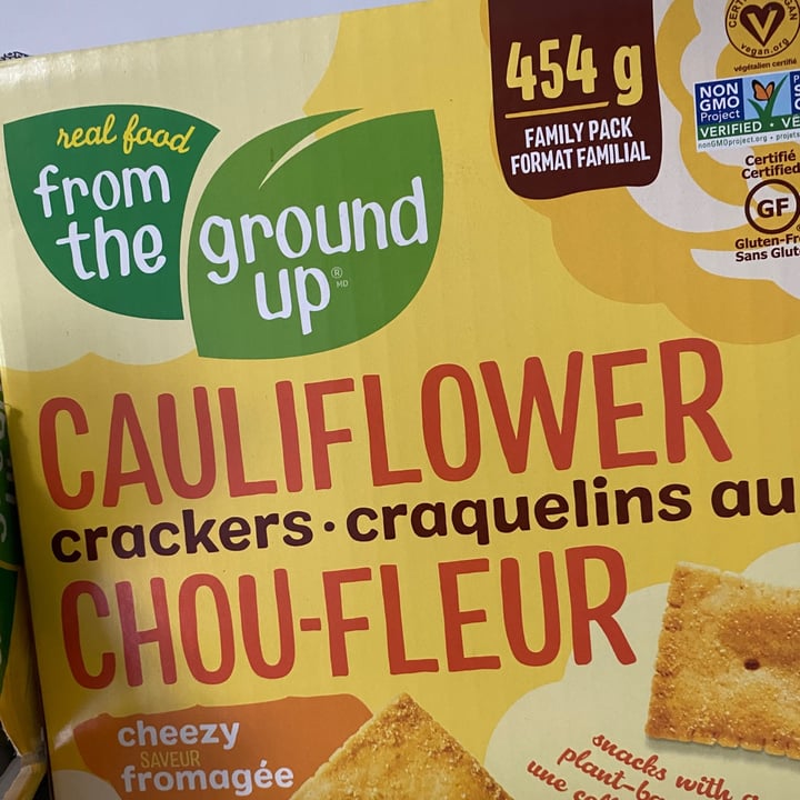 Real Food From The Ground Up Cauliflower Crackers Cheddar Flavor Review