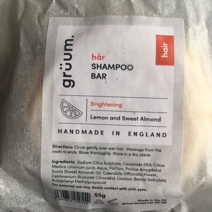Grüum Gruum Brightening Shampoo bar wth Almond and Lemon Review abillion