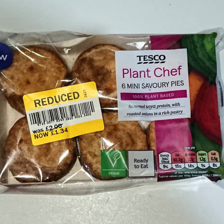 Tesco Plant Chef 6 Mini savoury pies Review abillion