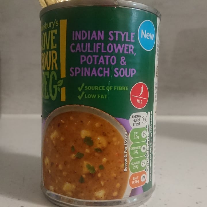 Sainsbury's Indian style cauliflower, potato & spinach soup Review