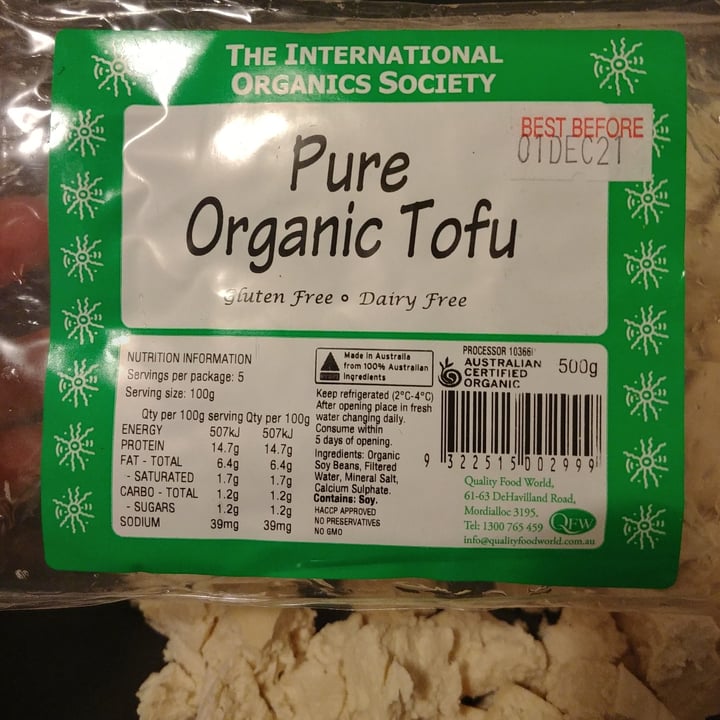 The International Organics Society Pure Organic Tofu Review abillion