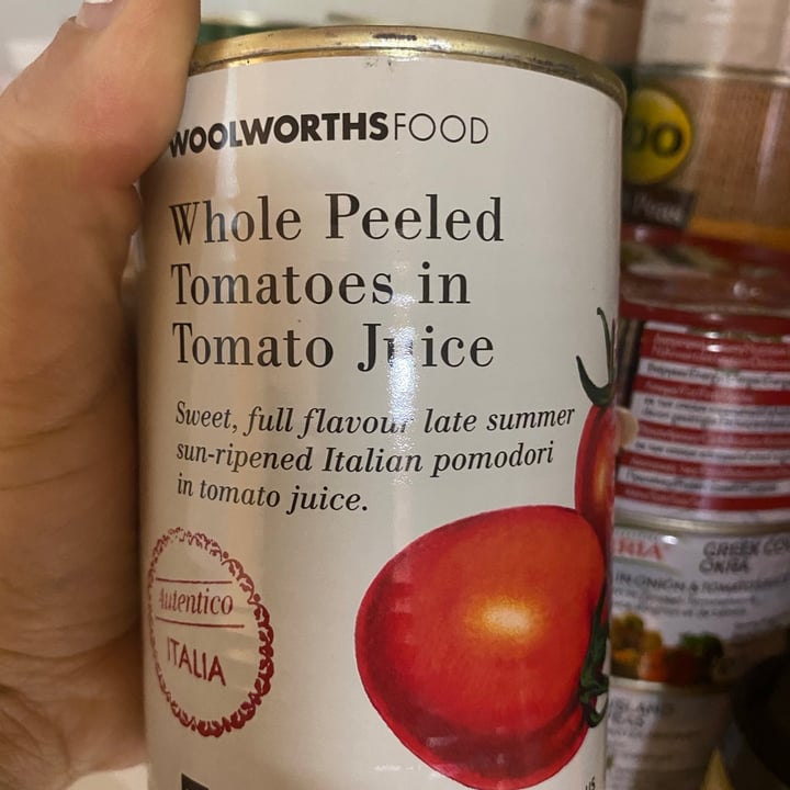 Woolworths Food Whole peeled tomatoes in tomato juice Review abillion