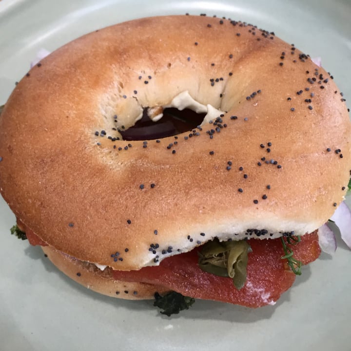 Shift Eatery Surry Hills, Australia Vegan Salmon Bagel Review abillion