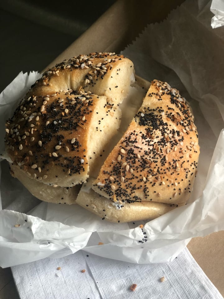 Absolute Bagels Manhattan, New York, United States Everything Tofutti Cream Cheese Bagel Review