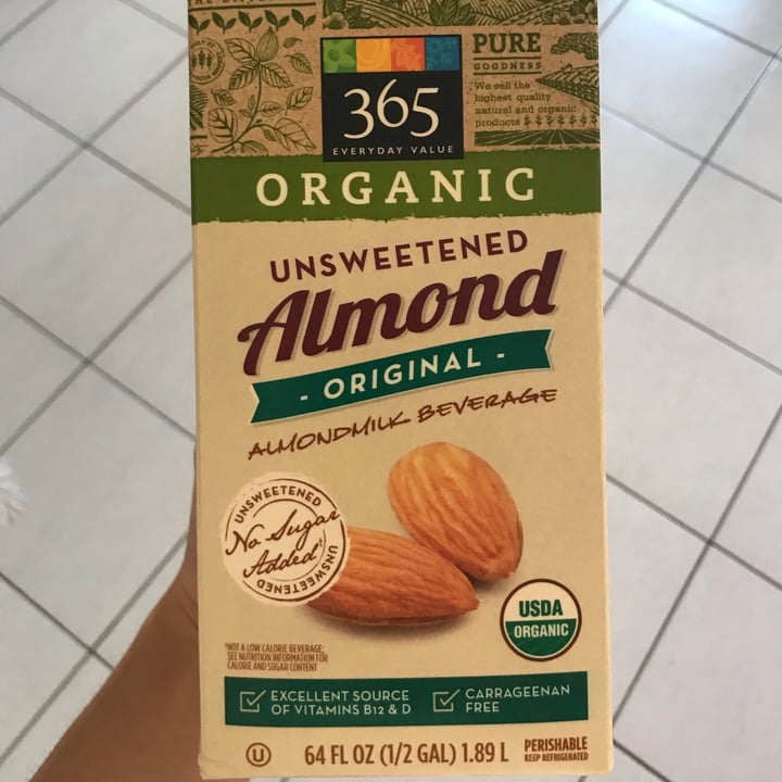 Whole Foods Market 365 Unsweeted Original Almond Milk Review abillion