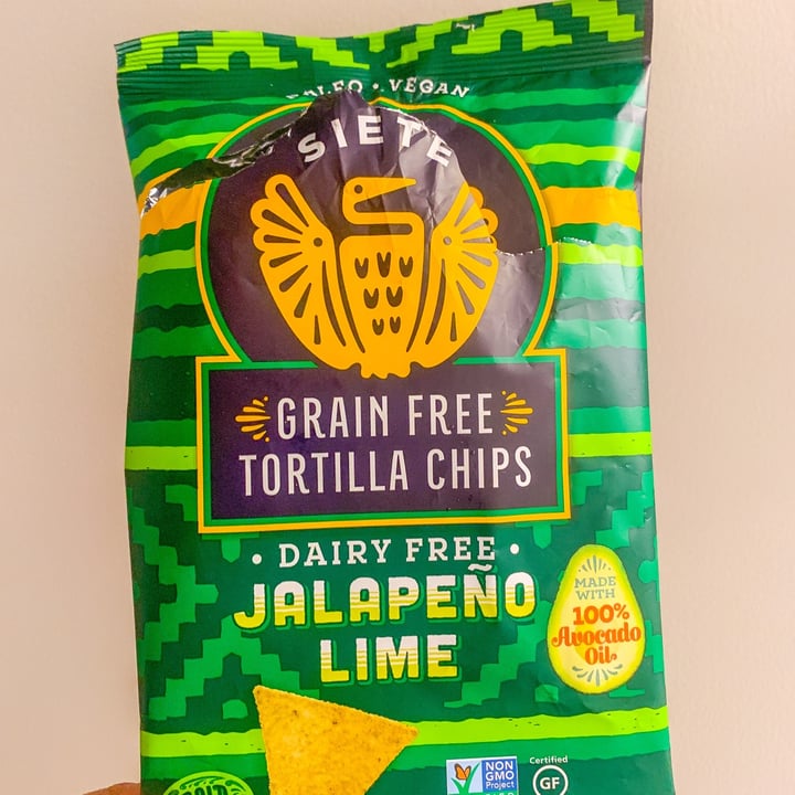 Siete Family Foods Grain Free Tortilla Chips Dairy Free Jalapeño Lime