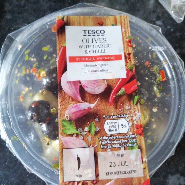 Tesco Olives with garlic and chilli Review abillion