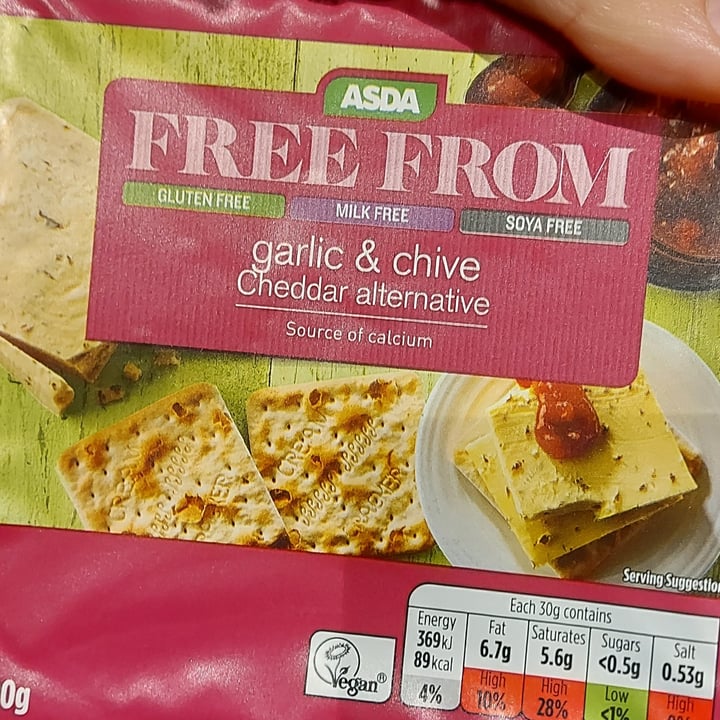 ASDA Free From Garlic and Chive Cheddar Cheese Review abillion