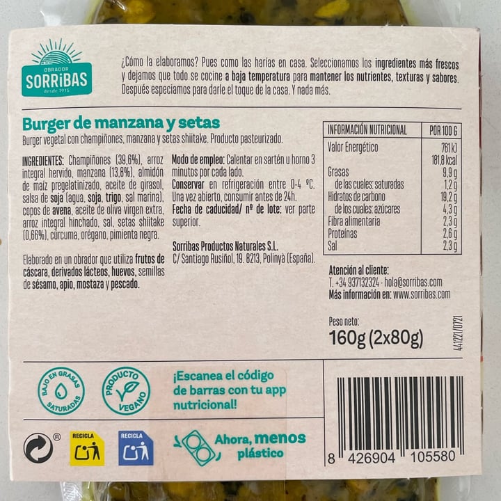 review photo of Sorribas Burger de setas y manzana shared by @tmb7 on 16 Aug 2022 - review
