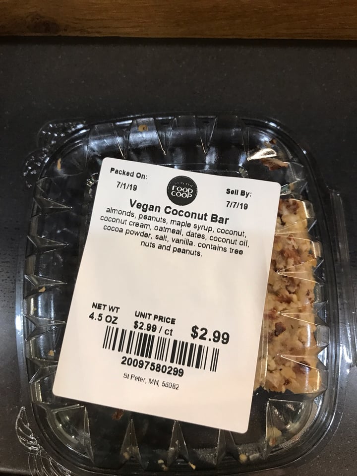 St. Peter Food Coop Vegan Coconut Bar Reviews abillion