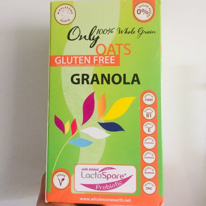 Wholesome Earth Gluten free granola Review abillion