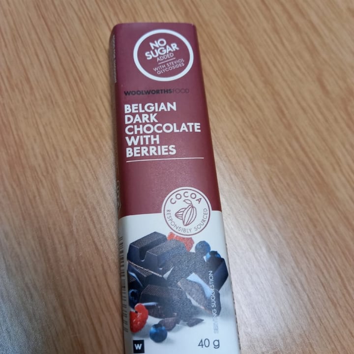 photo of Woolworths Food Belgian Dark Chocolate with Berries shared by @anza on  30 Sep 2021 - review