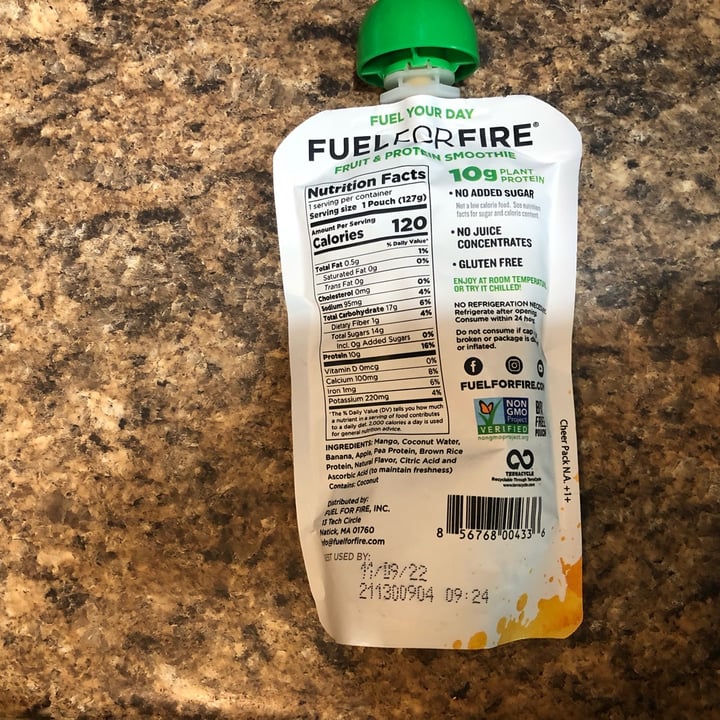 Fuel for Fire Protein Smoothie Mango Coconut Review abillion
