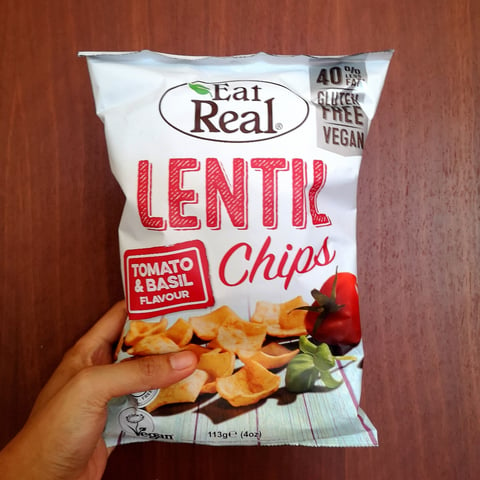Eat Real, Lentil Chips Tomato & Basil Flavour, chips & crisps, snacks, food, review