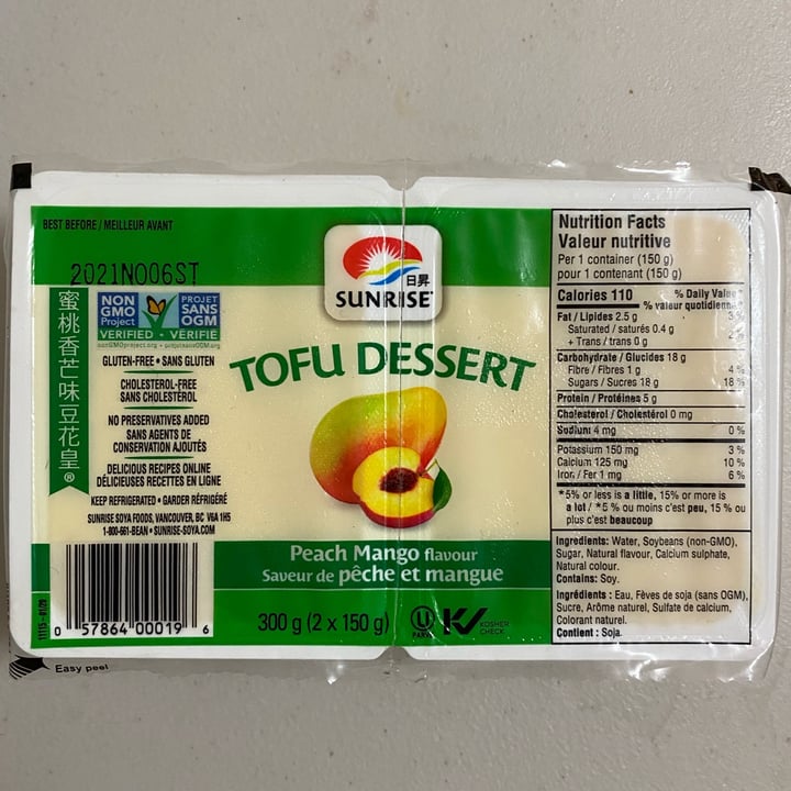 Sunrise Soya Foods Peach Mango Tofu Dessert Review abillion