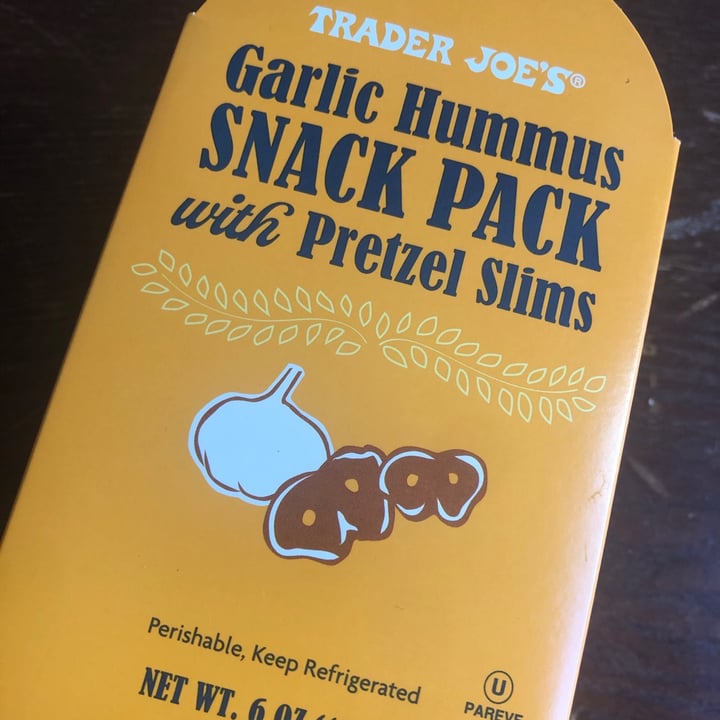 Trader Joe's Garlic hummus snack pack Review abillion