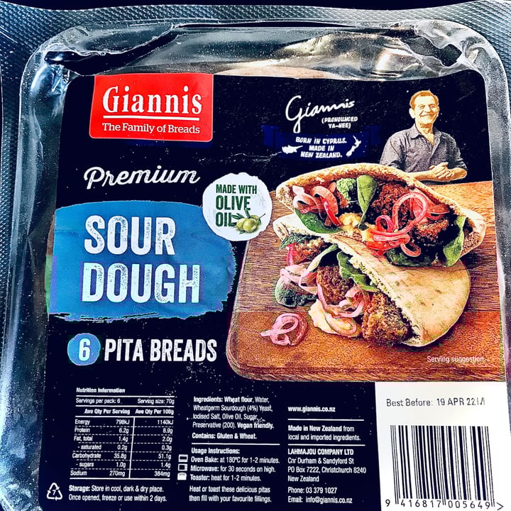 Giannis The Family of Breads Sour Dough Pita Breads Review abillion