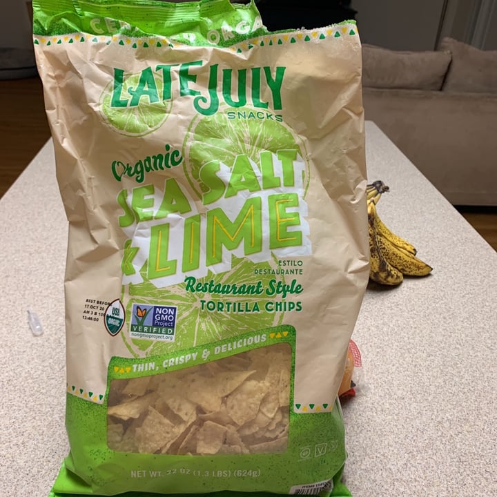 Late July Snacks Sea salt & lime tortilla chips Review abillion