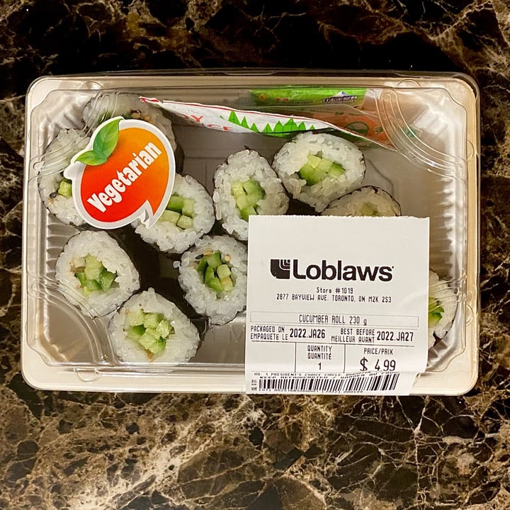 Loblaws Sushi Bar (T&T Sushi) Cucumber Roll Review abillion